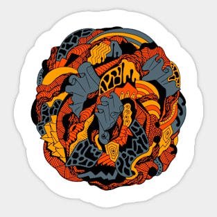 Orangrey Abstract Wave of Thoughts No 1 Sticker